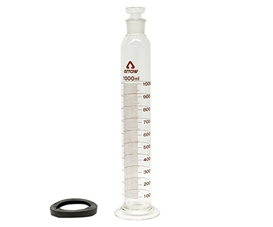 AS ONE 6-234-09 Graduated Cylinder with Plug (Hard Glass) 1000mL